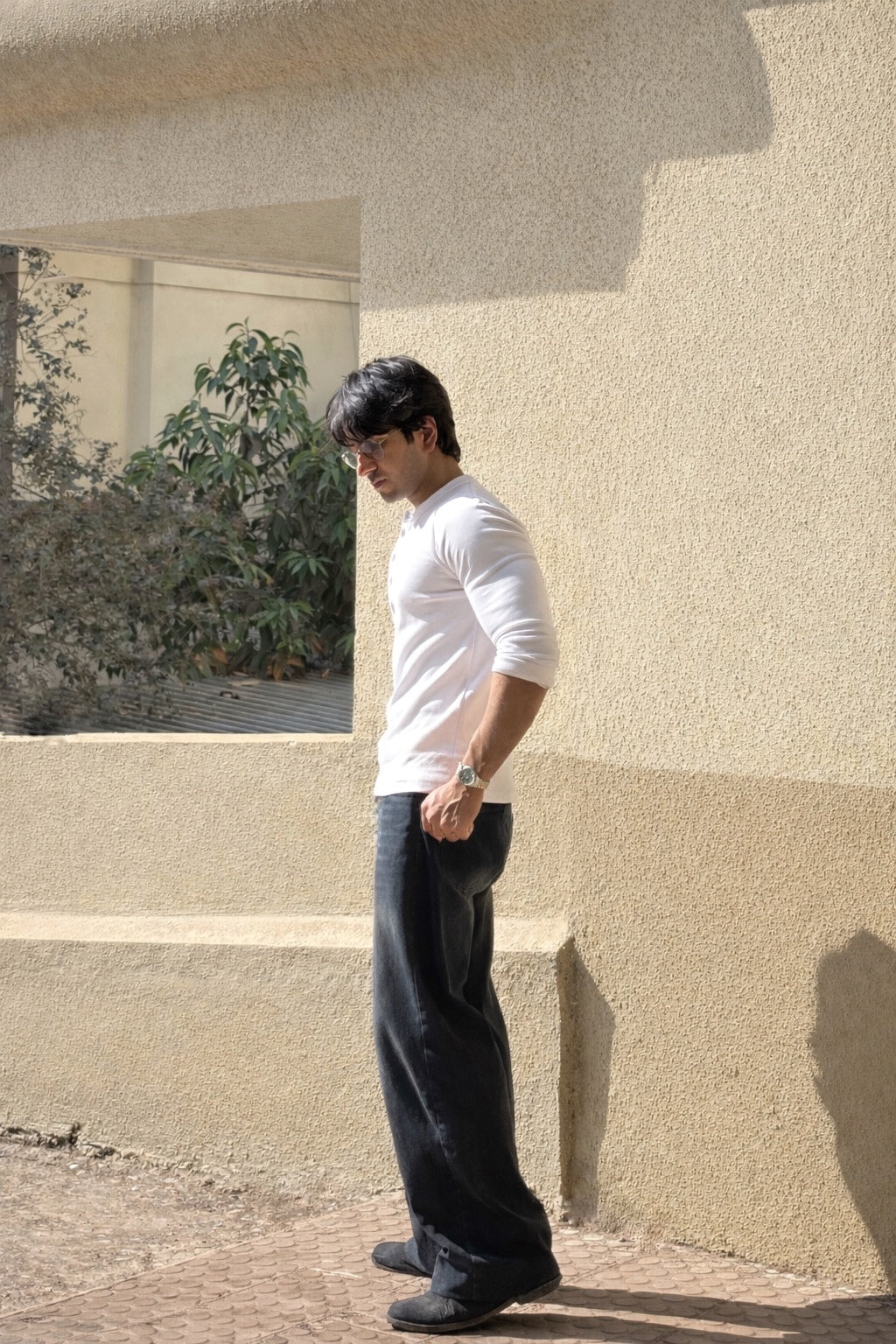 KESINGTON HENLEY TEE (FULL SLEEVE) - WHITE