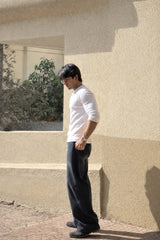 KESINGTON HENLEY TEE (FULL SLEEVE) - WHITE