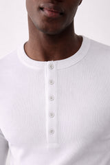 KESINGTON HENLEY TEE (FULL SLEEVE) - WHITE