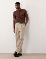 KESINGTON HENLEY MUSCLE TEE - RICH MOCHA