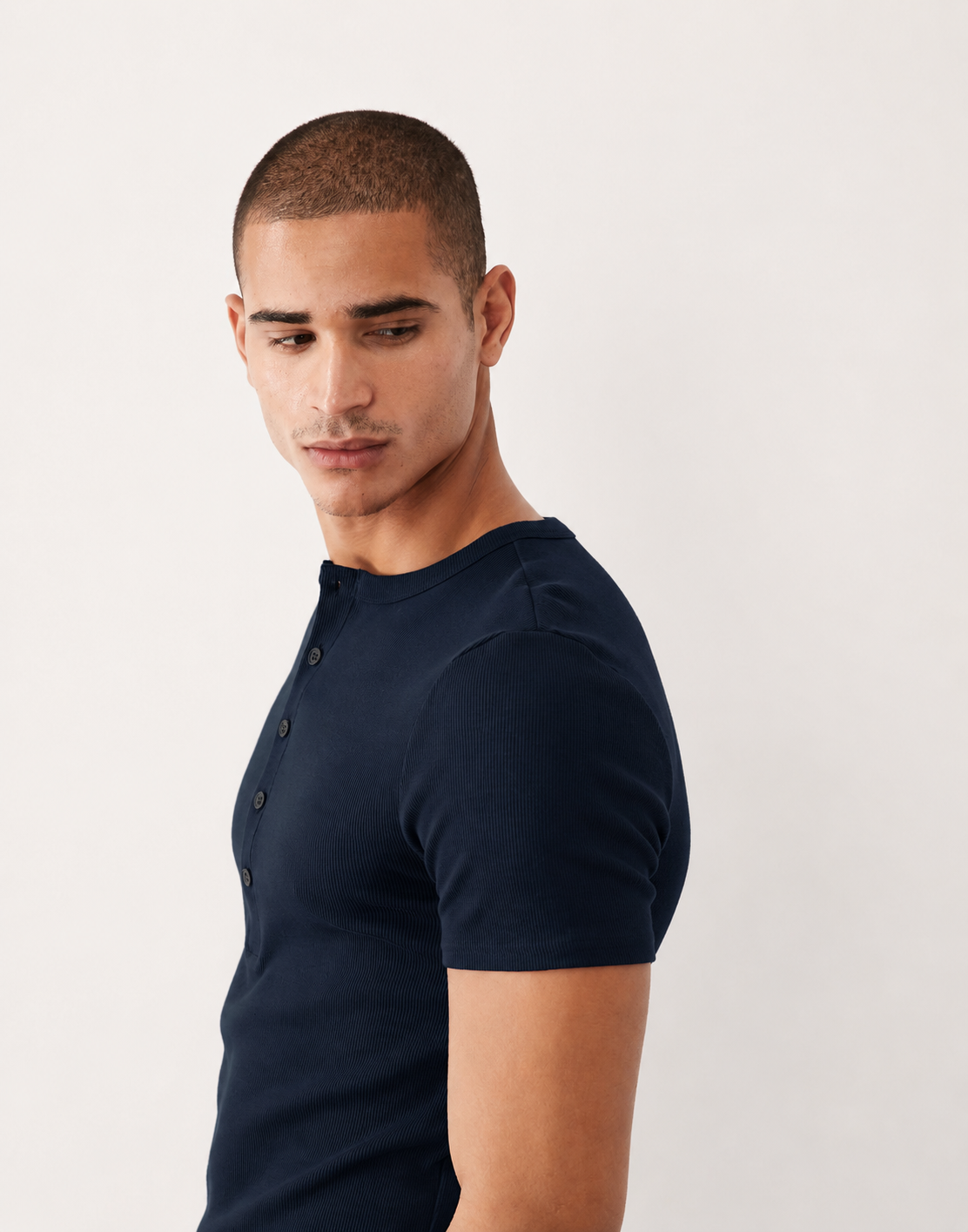 KESINGTON HENLEY MUSCLE TEE - MIDNIGHT