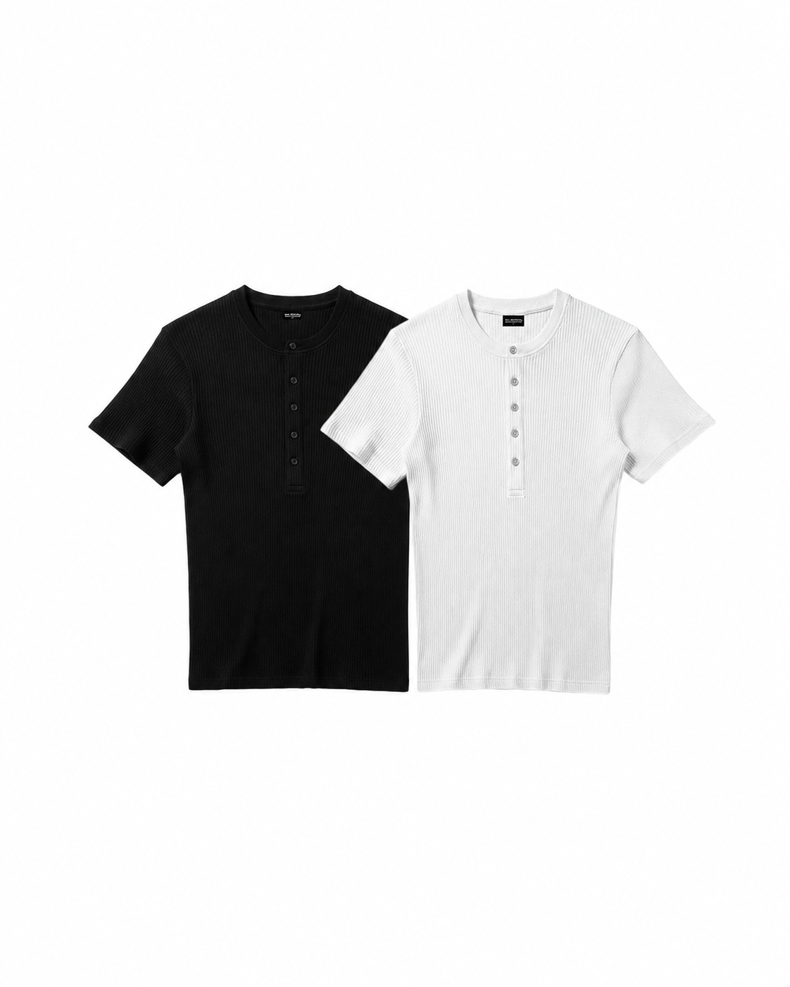 BUNDLE PACK - KESINGTON HENLEY MUSCLE TEE - (BLACK & WHITE)