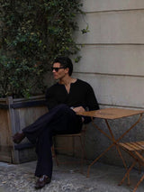 KESINGTON HENLEY TEE (FULL SLEEVE) - BLACK