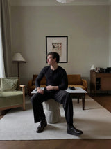 KESINGTON HENLEY TEE (FULL SLEEVE) - BLACK