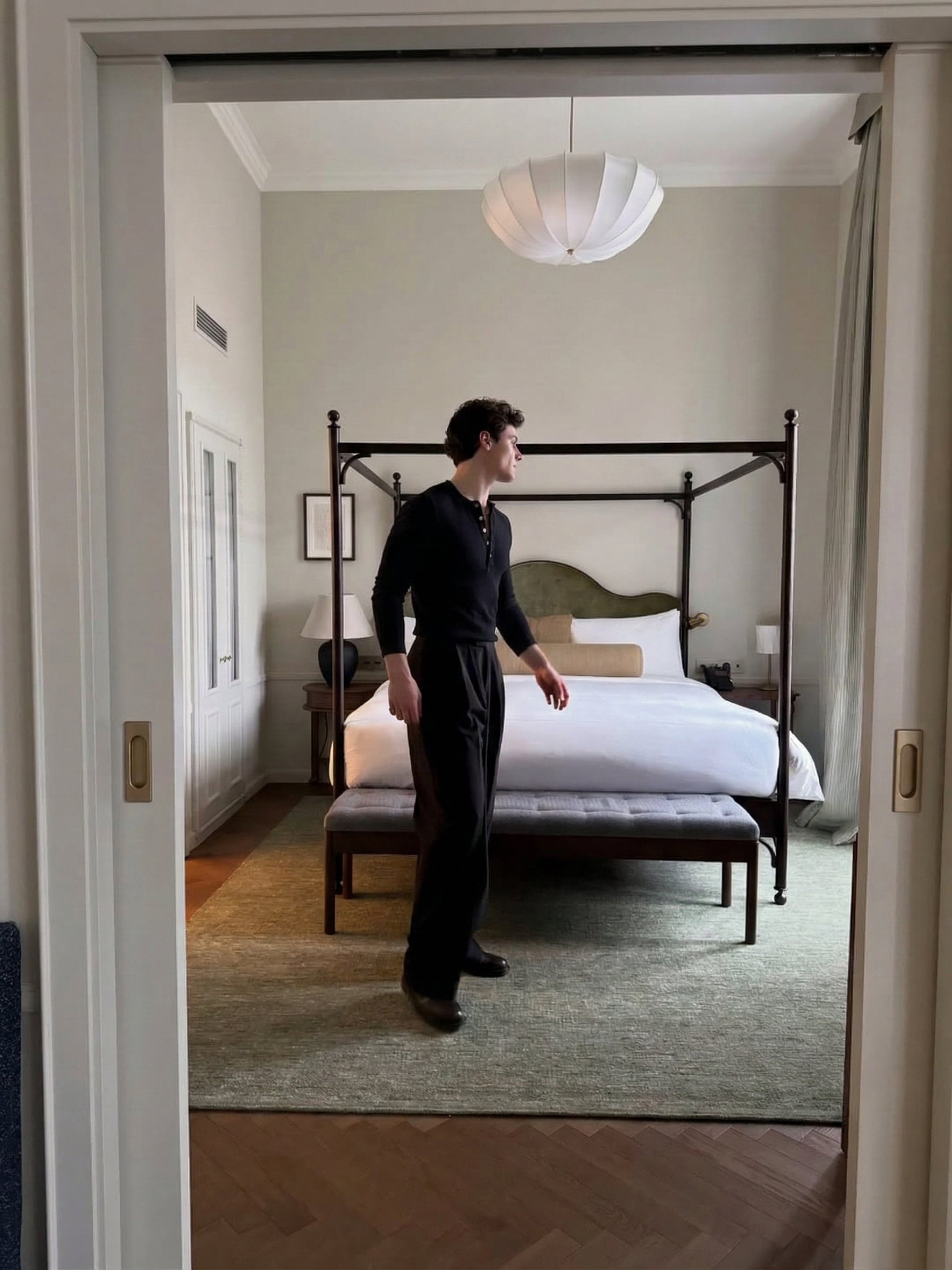 KESINGTON HENLEY TEE (FULL SLEEVE) - BLACK