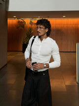 KESINGTON HENLEY TEE (FULL SLEEVE) - WHITE