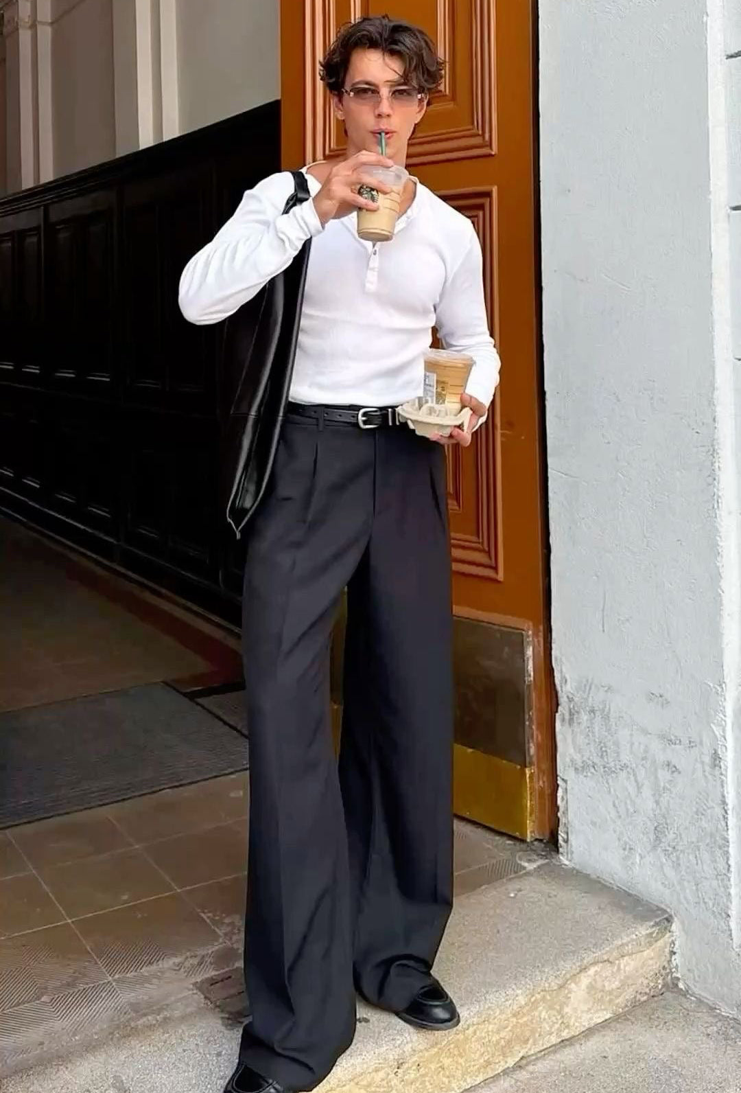 KESINGTON HENLEY TEE (FULL SLEEVE) - WHITE