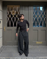 KESINGTON HENLEY TEE (FULL SLEEVE) - BLACK