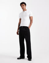 BUNDLE PACK - KESINGTON HENLEY MUSCLE TEE - (BLACK & WHITE)