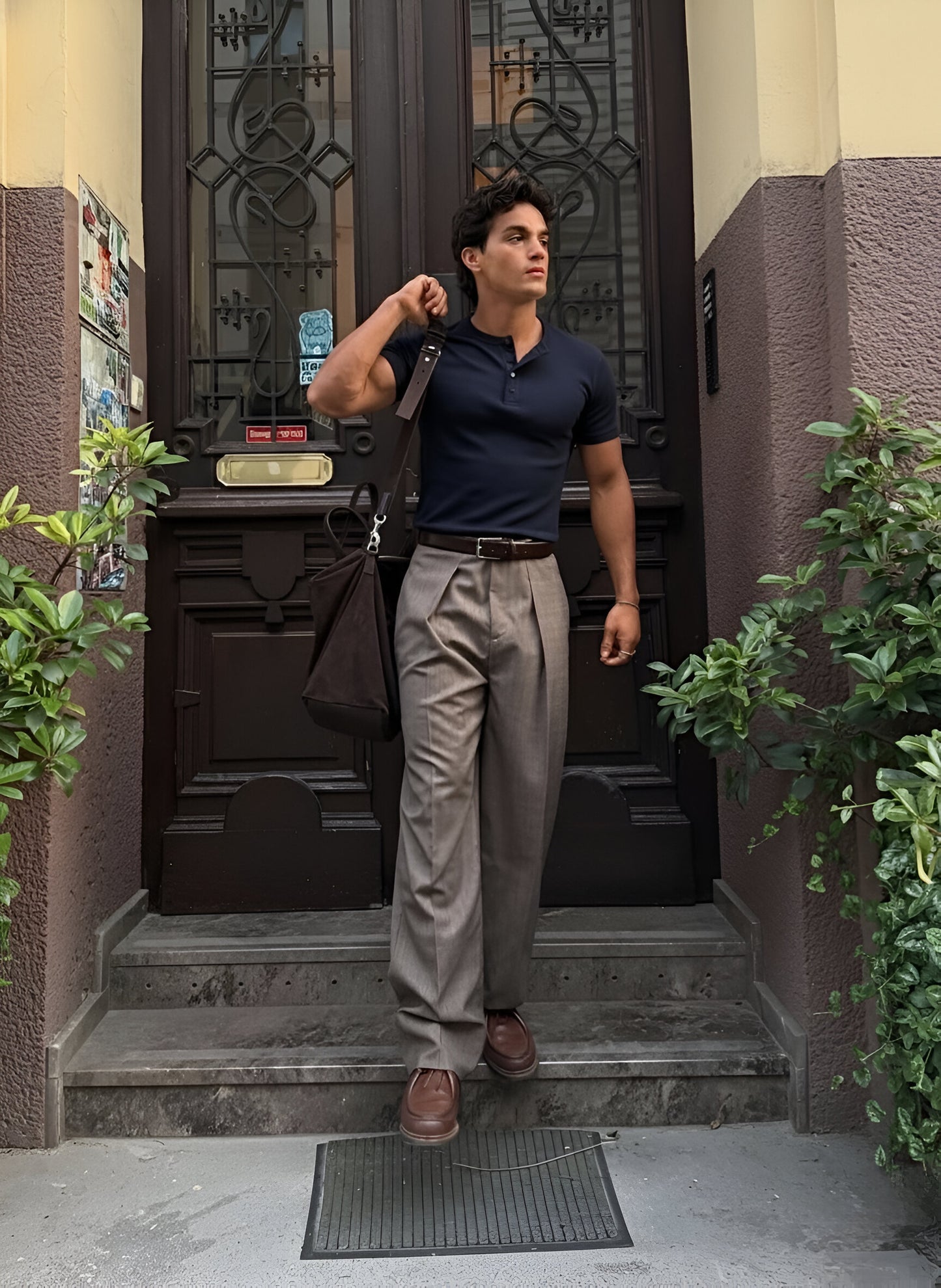 KESINGTON HENLEY TEE - MIDNIGHT