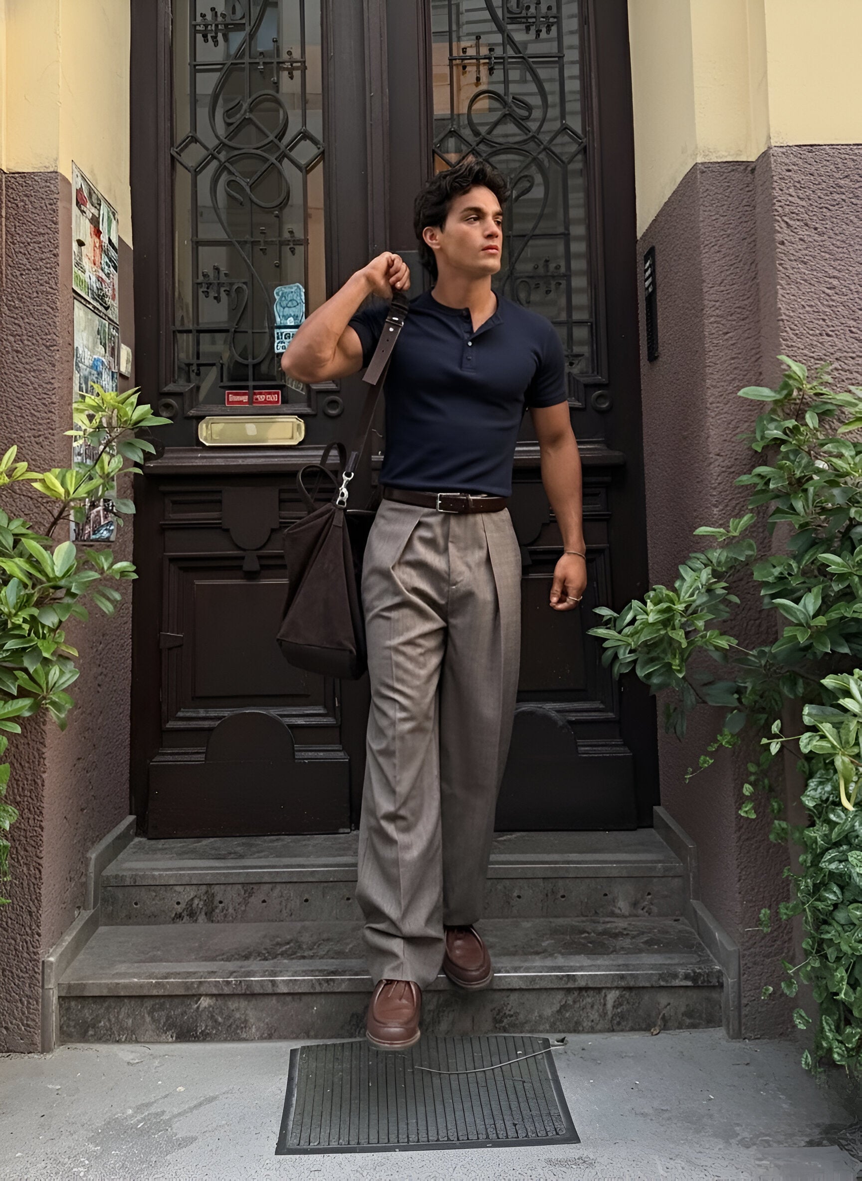 KESINGTON HENLEY TEE - MIDNIGHT