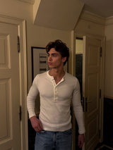 KESINGTON HENLEY TEE (FULL SLEEVE) - WHITE