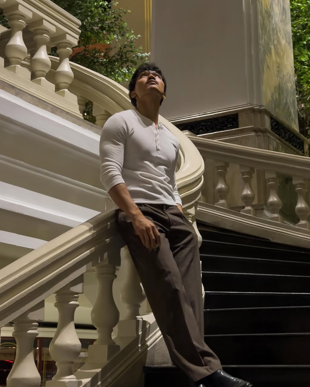 KESINGTON HENLEY TEE (FULL SLEEVE) - WHITE