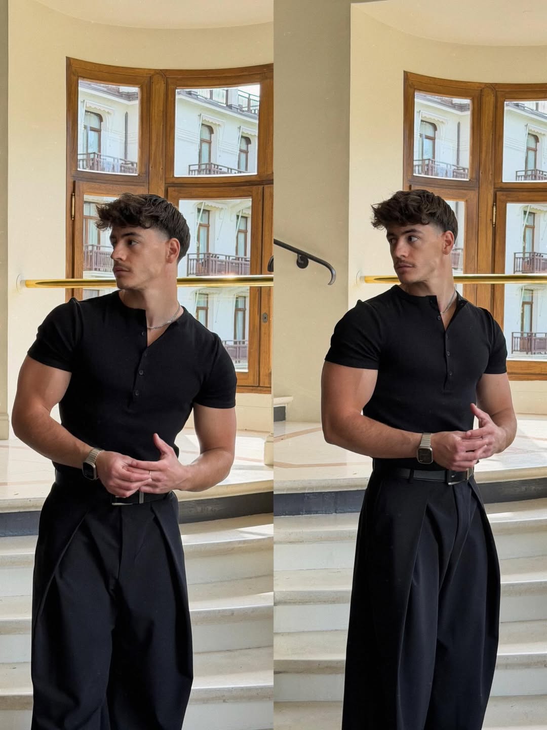 BUNDLE PACK - KESINGTON HENLEY MUSCLE TEE - (BLACK & MIDNIGHT)