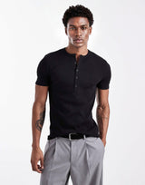 BUNDLE PACK - KESINGTON HENLEY MUSCLE TEE - (BLACK & WHITE)
