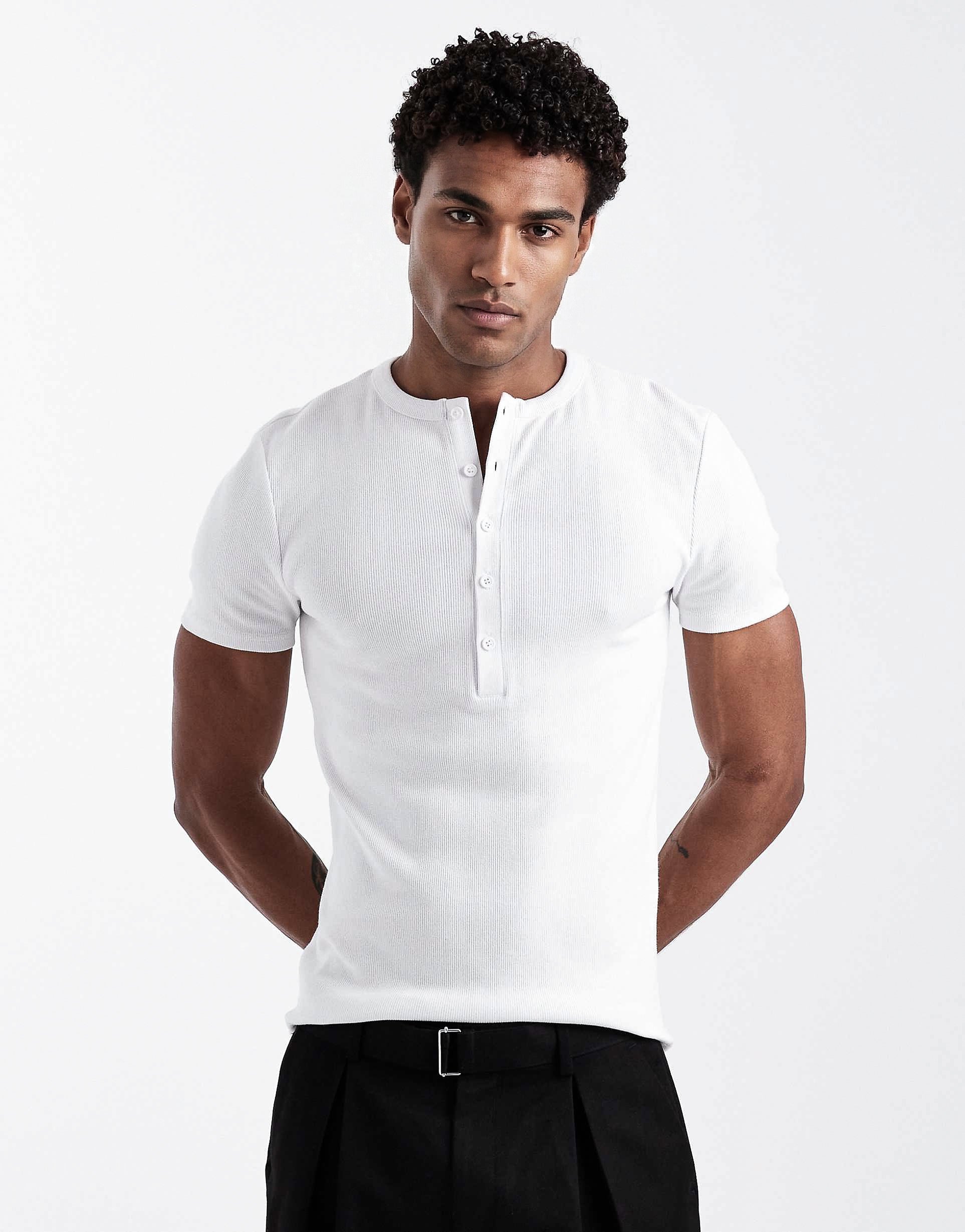 BUNDLE PACK - KESINGTON HENLEY MUSCLE TEE - (BLACK & WHITE)