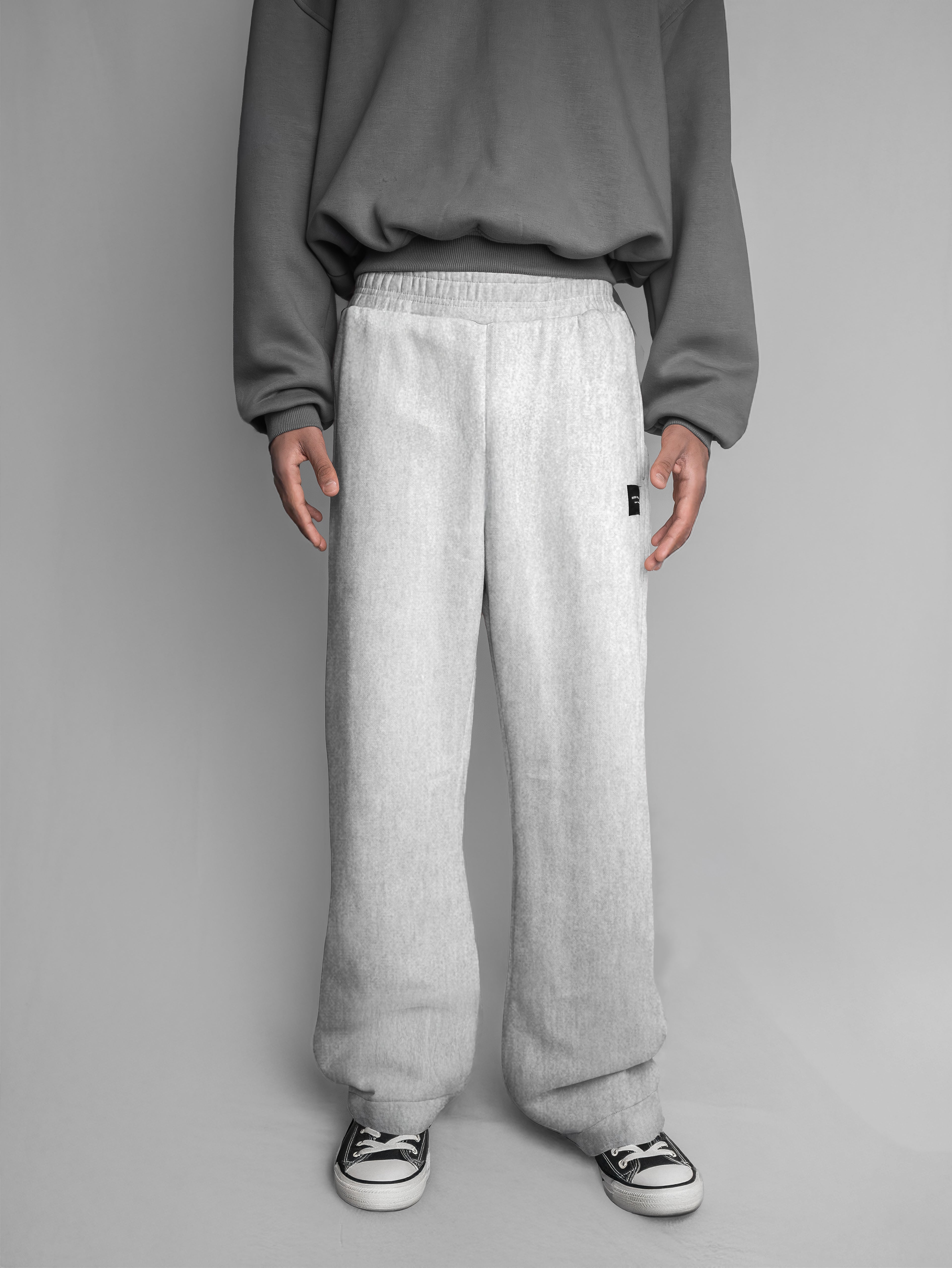 Baggy Bootcut Sweatpants - Seagull Gray