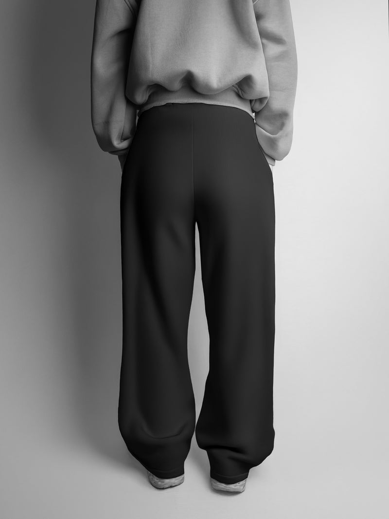 BAGGY BOOTCUT SWEATPANTS - BLACK
