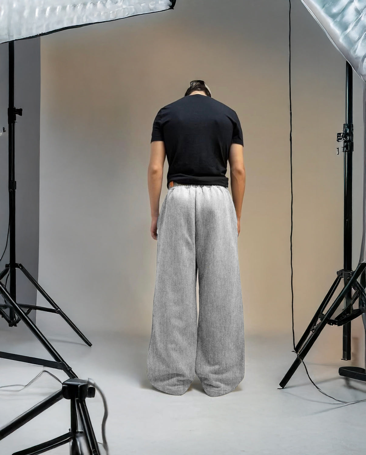 Baggy Bootcut Sweatpants - Seagull Gray