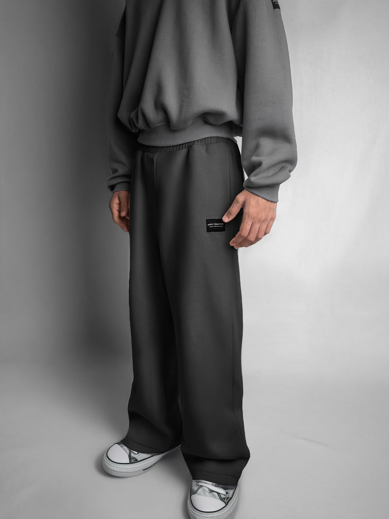 BAGGY BOOTCUT SWEATPANTS - BLACK