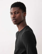 KESINGTON HENLEY TEE (FULL SLEEVE) - BLACK